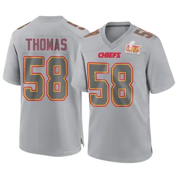 Men's Kansas City Chiefs Derrick Thomas Gray Game Atmosphere Fashion Super Bowl LIX Jersey By Nike