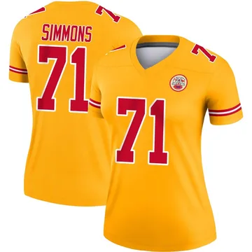 Women's Kansas City Chiefs Josh Simmons Gold Legend Inverted Jersey By Nike