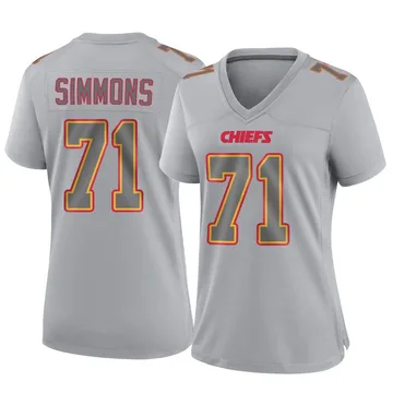 Women's Kansas City Chiefs Josh Simmons Gray Game Atmosphere Fashion Jersey By Nike