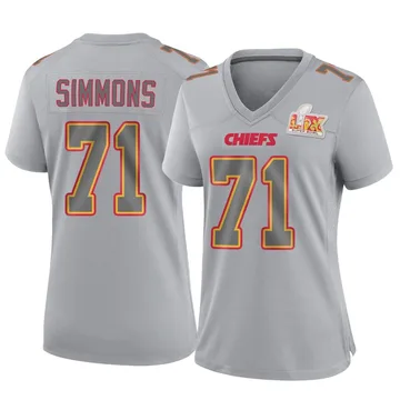 Women's Kansas City Chiefs Josh Simmons Gray Game Atmosphere Fashion Super Bowl LIX Jersey By Nike