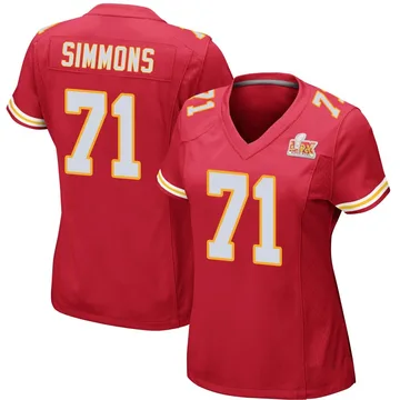 Women's Kansas City Chiefs Josh Simmons Red Game Team Color Super Bowl LIX Jersey By Nike