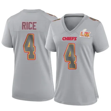 Women's Kansas City Chiefs Rashee Rice Gray Game Atmosphere Fashion Super Bowl LIX Jersey By Nike