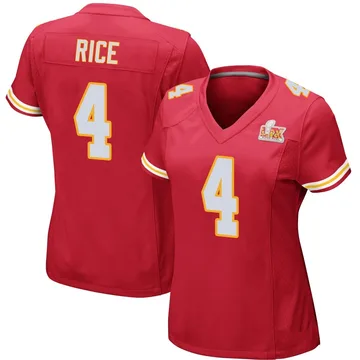 Women's Kansas City Chiefs Rashee Rice Red Game Team Color Super Bowl LIX Jersey By Nike