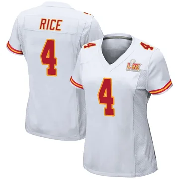 Women's Kansas City Chiefs Rashee Rice White Game Super Bowl LIX Jersey By Nike