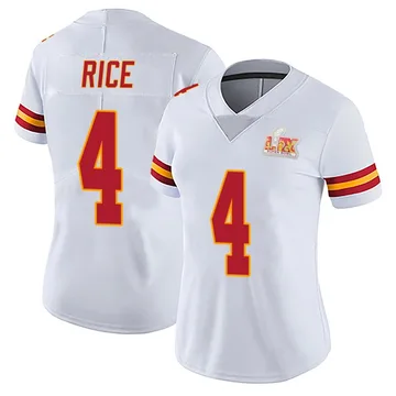 Women's Kansas City Chiefs Rashee Rice White Limited Vapor Untouchable Super Bowl LIX Jersey By Nike