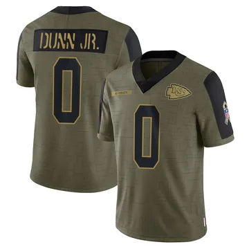 Youth Kansas City Chiefs Anthony Dunn Jr. Olive Limited 2021 Salute To Service Jersey By Nike