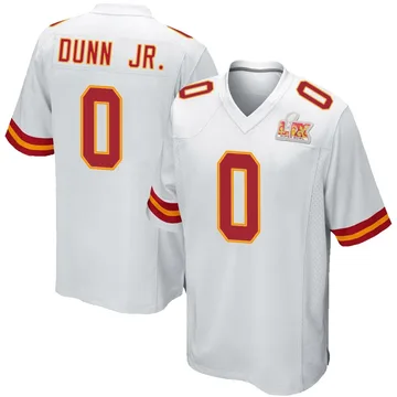 Youth Kansas City Chiefs Anthony Dunn Jr. White Game Super Bowl LIX Jersey By Nike