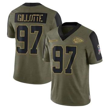 Youth Kansas City Chiefs Ashton Gillotte Olive Limited 2021 Salute To Service Jersey By Nike