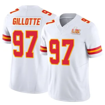 Youth Kansas City Chiefs Ashton Gillotte White Limited Vapor F.U.S.E. Super Bowl LIX Jersey By Nike
