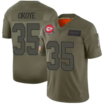 Youth Kansas City Chiefs Christian Okoye Camo Limited 2019 Salute to Service Jersey By Nike