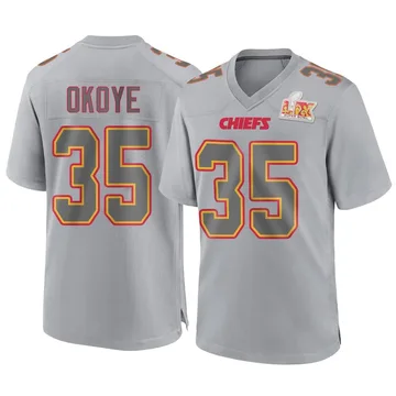 Youth Kansas City Chiefs Christian Okoye Gray Game Atmosphere Fashion Super Bowl LIX Jersey By Nike