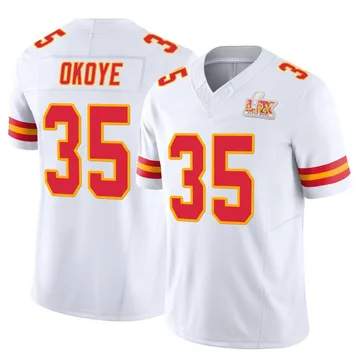 Youth Kansas City Chiefs Christian Okoye White Limited Vapor F.U.S.E. Super Bowl LIX Jersey By Nike