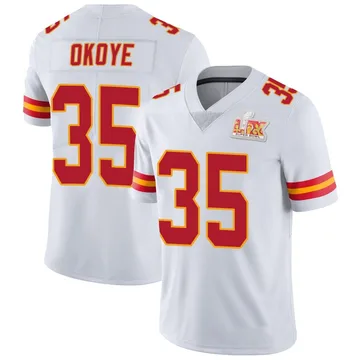 Youth Kansas City Chiefs Christian Okoye White Limited Vapor Untouchable Super Bowl LIX Jersey By Nike