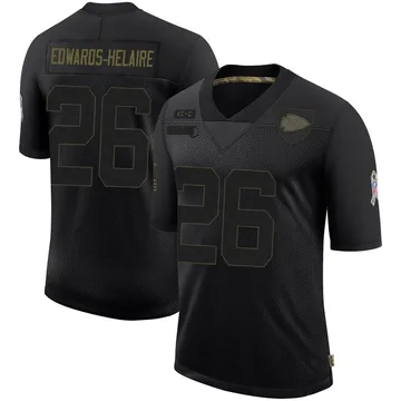 Youth Kansas City Chiefs Clyde Edwards-Helaire Black Limited 2020 Salute To Service Jersey By Nike
