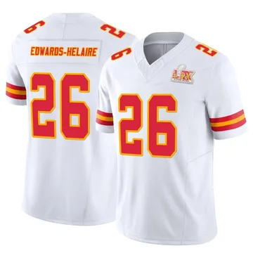 Youth Kansas City Chiefs Clyde Edwards-Helaire White Limited Vapor F.U.S.E. Super Bowl LIX Jersey By Nike