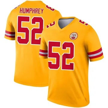 Youth Kansas City Chiefs Creed Humphrey Gold Legend Inverted Jersey By Nike