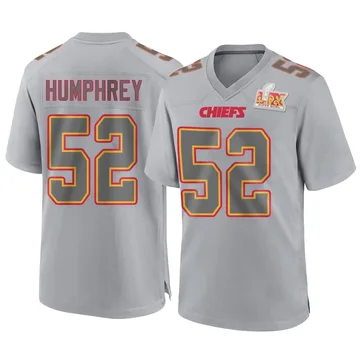 Youth Kansas City Chiefs Creed Humphrey Gray Game Atmosphere Fashion Super Bowl LIX Jersey By Nike
