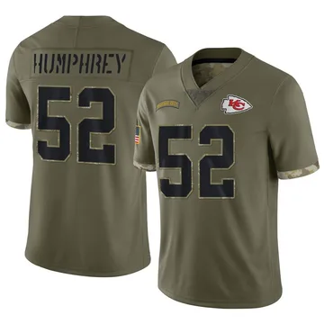 Youth Kansas City Chiefs Creed Humphrey Olive Limited 2022 Salute To Service Jersey By Nike