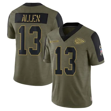 Youth Kansas City Chiefs Cyrus Allen Olive Limited 2021 Salute To Service Jersey By Nike
