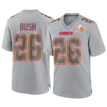 Youth Kansas City Chiefs Deon Bush Gray Game Atmosphere Fashion Super Bowl LIX Jersey By Nike