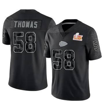 Youth Kansas City Chiefs Derrick Thomas Black Limited Reflective Super Bowl LIX Jersey By Nike