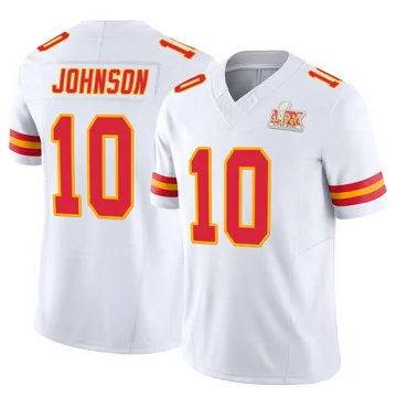 Youth Kansas City Chiefs Emmett Johnson White Limited Vapor F.U.S.E. Super Bowl LIX Jersey By Nike