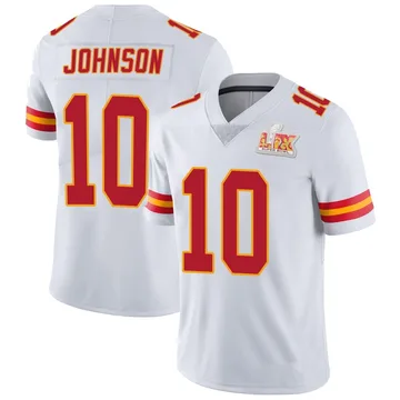 Youth Kansas City Chiefs Emmett Johnson White Limited Vapor Untouchable Super Bowl LIX Jersey By Nike