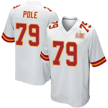Youth Kansas City Chiefs Esa Pole White Game Super Bowl LIX Jersey By Nike
