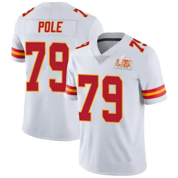 Youth Kansas City Chiefs Esa Pole White Limited Vapor Untouchable Super Bowl LIX Jersey By Nike