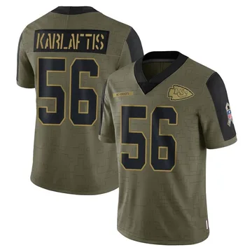 Youth Kansas City Chiefs George Karlaftis Olive Limited 2021 Salute To Service Jersey By Nike