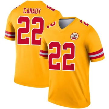 Youth Kansas City Chiefs Jadon Canady Gold Legend Inverted Jersey By Nike