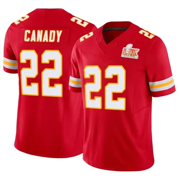 Youth Kansas City Chiefs Jadon Canady Red Limited Vapor F.U.S.E. Super Bowl LIX Jersey By Nike