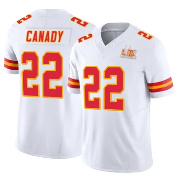Youth Kansas City Chiefs Jadon Canady White Limited Vapor F.U.S.E. Super Bowl LIX Jersey By Nike