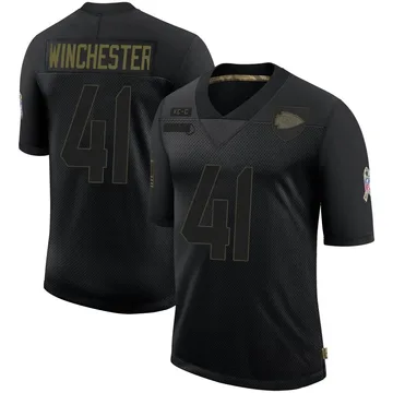 Youth Kansas City Chiefs James Winchester Black Limited 2020 Salute To Service Jersey By Nike