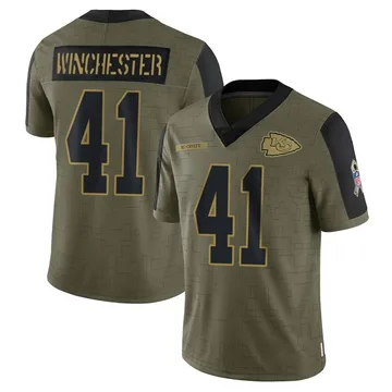 Youth Kansas City Chiefs James Winchester Olive Limited 2021 Salute To Service Jersey By Nike