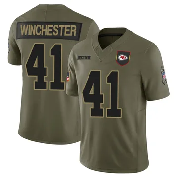 Youth Kansas City Chiefs James Winchester Olive Limited 2025 Salute to Service Jersey By Nike