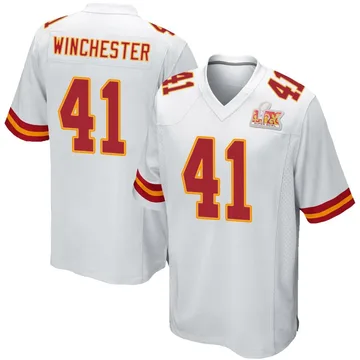 Youth Kansas City Chiefs James Winchester White Game Super Bowl LIX Jersey By Nike