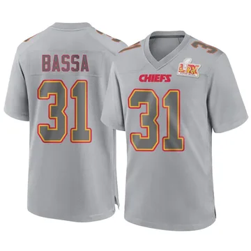 Youth Kansas City Chiefs Jeffrey Bassa Gray Game Atmosphere Fashion Super Bowl LIX Jersey By Nike