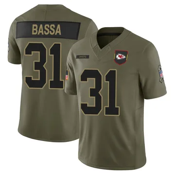 Youth Kansas City Chiefs Jeffrey Bassa Olive Limited 2025 Salute to Service Jersey By Nike
