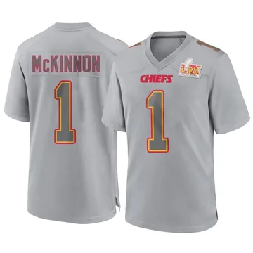 Youth Kansas City Chiefs Jerick McKinnon Gray Game Atmosphere Fashion Super Bowl LIX Jersey By Nike