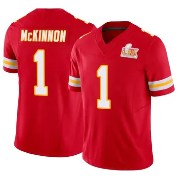 Youth Kansas City Chiefs Jerick McKinnon Red Limited Vapor F.U.S.E. Super Bowl LIX Jersey By Nike