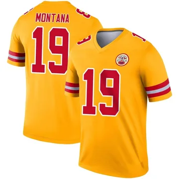Youth Kansas City Chiefs Joe Montana Gold Legend Inverted Jersey By Nike