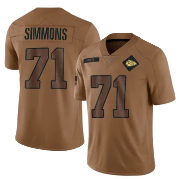 Youth Kansas City Chiefs Josh Simmons Brown Limited 2023 Salute To Service Jersey By Nike