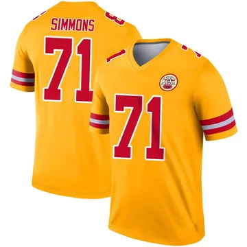 Youth Kansas City Chiefs Josh Simmons Gold Legend Inverted Jersey By Nike