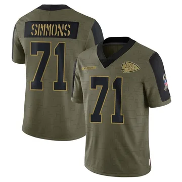Youth Kansas City Chiefs Josh Simmons Olive Limited 2021 Salute To Service Jersey By Nike