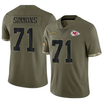 Youth Kansas City Chiefs Josh Simmons Olive Limited 2022 Salute To Service Jersey By Nike