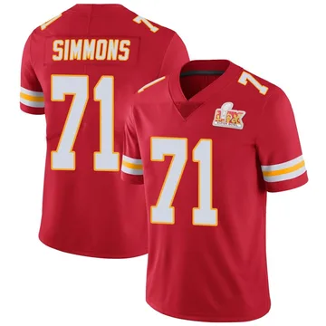 Youth Kansas City Chiefs Josh Simmons Red Limited Team Color Vapor Untouchable Super Bowl LIX Jersey By Nike