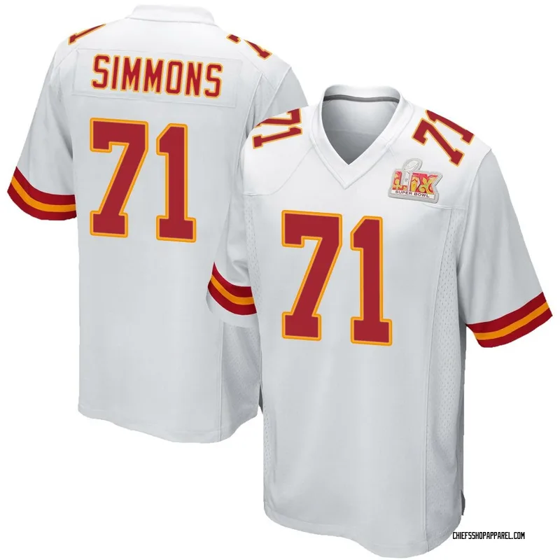 Youth Kansas City Chiefs Josh Simmons White Game Super Bowl LIX Jersey By Nike