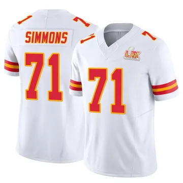 Youth Kansas City Chiefs Josh Simmons White Limited Vapor F.U.S.E. Super Bowl LIX Jersey By Nike