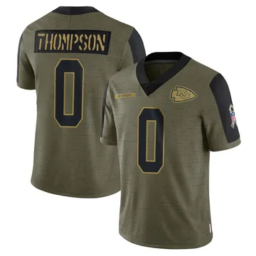 Youth Kansas City Chiefs Josh Thompson Olive Limited 2021 Salute To Service Jersey By Nike